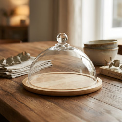 Cake Serving Platter with Glass Lid